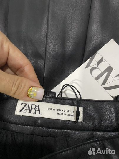 Кожаная юбка zara
