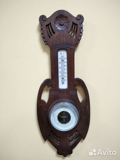 Антикварный Барометр с Термометром