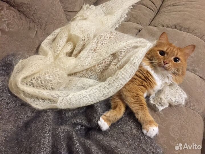 Пуховый платок паутинка