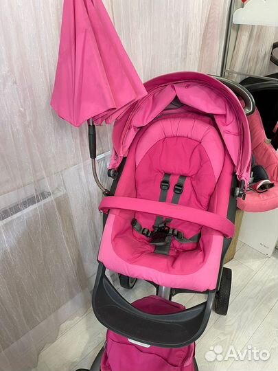 Stokke xplory v4 2 в 1 pink + автолюлька