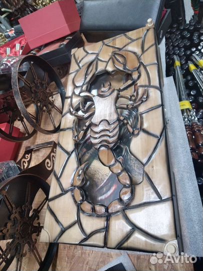 Нарды резные со стеклом