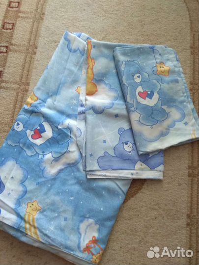 Детское одеяло в кроватку, подушка, бортики