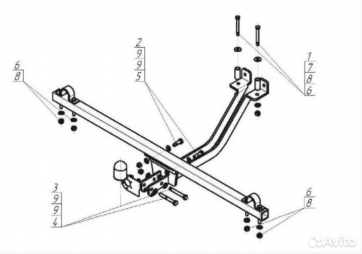 Фаркоп Лада Нива 4x4 Urban 2014, с оцинкованным