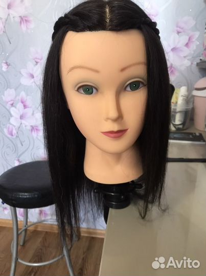 Голова манекен с натуральными волосами