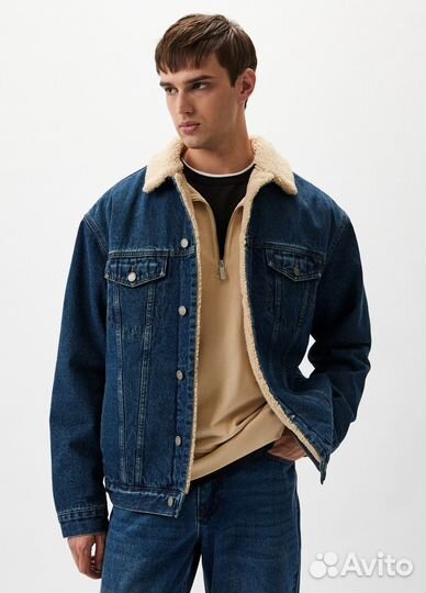 Джинсовая куртка с мехом мужская 50