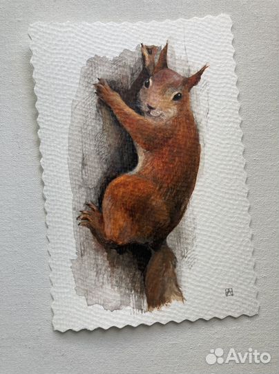 Акварель мини живопись, открытка