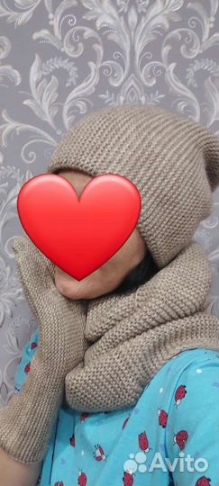 Комплект шапка и снуд женские