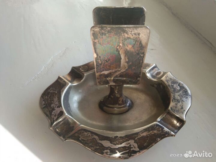 Редкая Антикварная пепельница - спичечница СССР