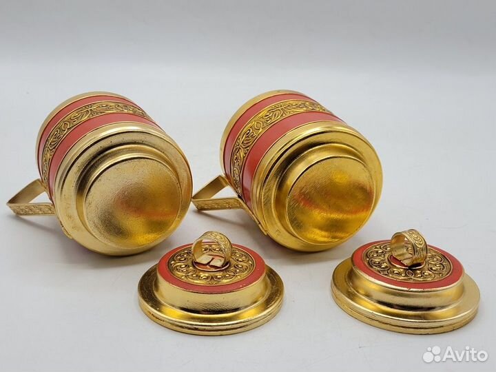 Подстаканник с крышкой эмаль алюминий 11*7 см