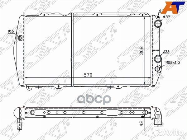 Радиатор Audi 100 76-90 / 200 79-91 ST-01-0002 Sat