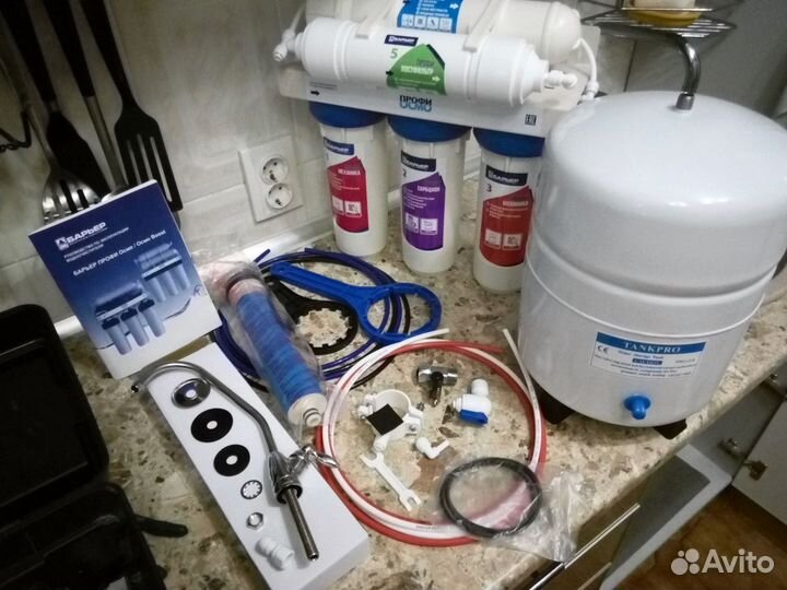 Установка фильтров для воды Аквафор,Гейзер,Барьер
