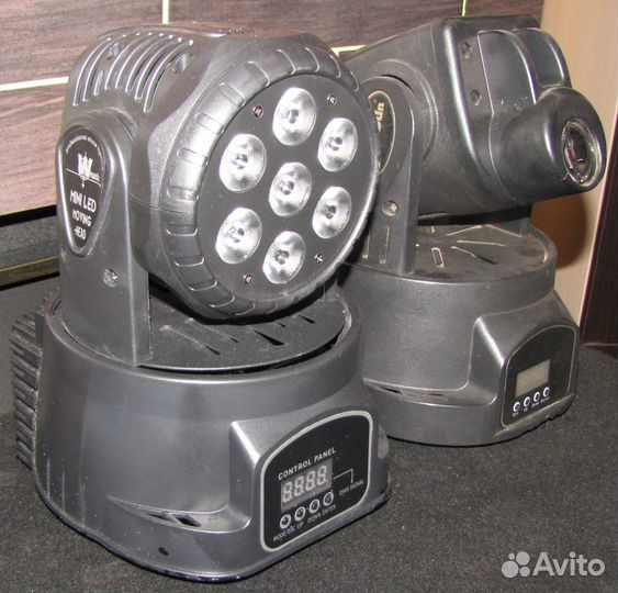 Головы 2шт LED Светомузыка Gobo Строб Rgbw Mic DMX