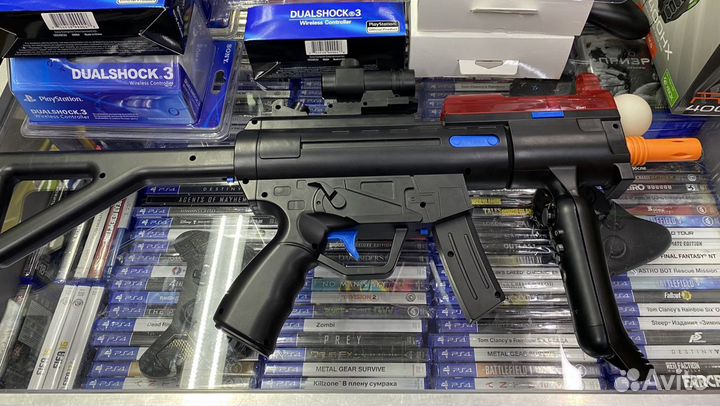 Автомат пистолет для PS 3 + игры