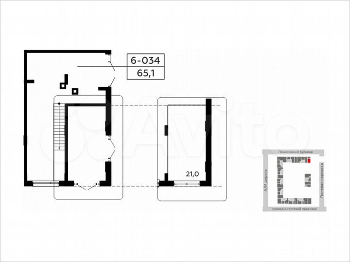 Аренда, торговое помещение площадью 64.9 кв.м