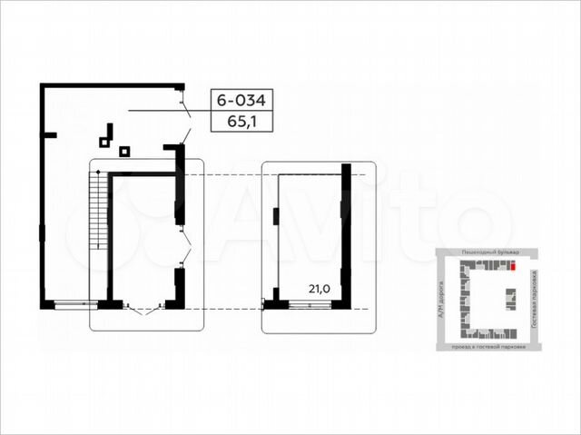 Аренда, торговое помещение площадью 64.9 кв.м