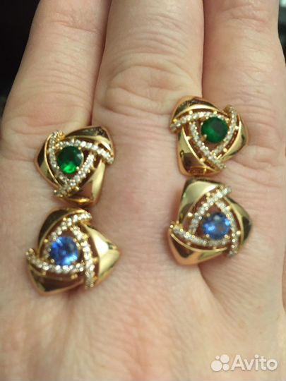 Серьги под золото