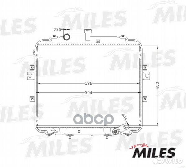 Радиатор охлаждения hyundai porter/H-100 2.5 DI