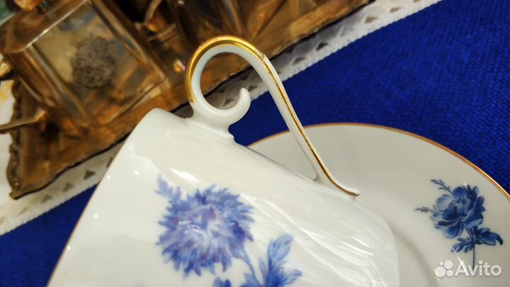 Чайная пара с голубым букетом Hackefors Sweden