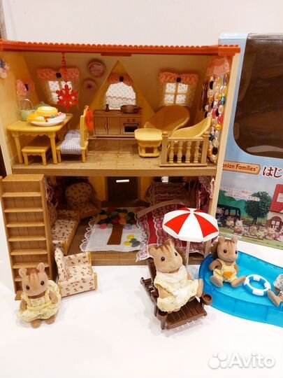 Sylvanian families сильвания домик семья белочек