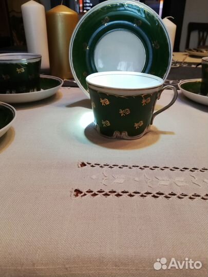 Чайные пары,лимож.Набор 6 шт.антиквариат