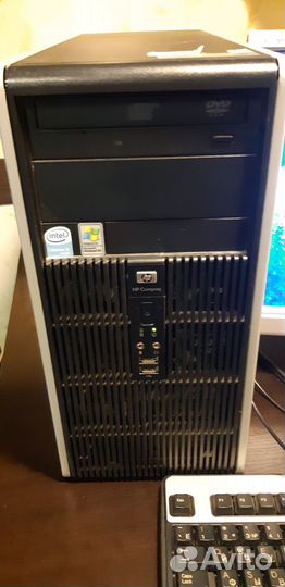 Компьютер - системный блок HP, клавиатура, монитор