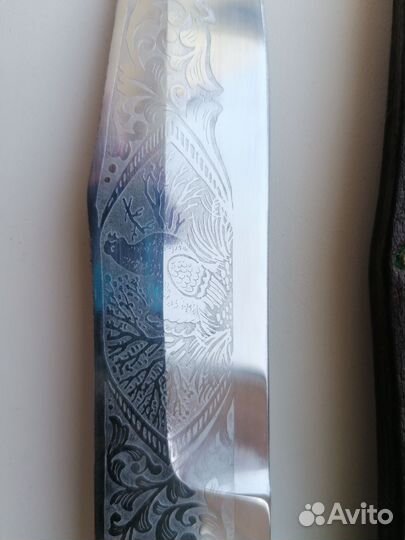 Златоустовский нож. Гравюра. Охотничий