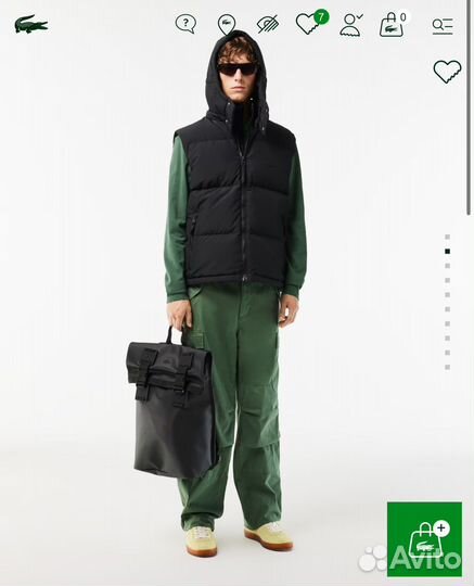 Утепленный мужской жилет Lacoste оригинал