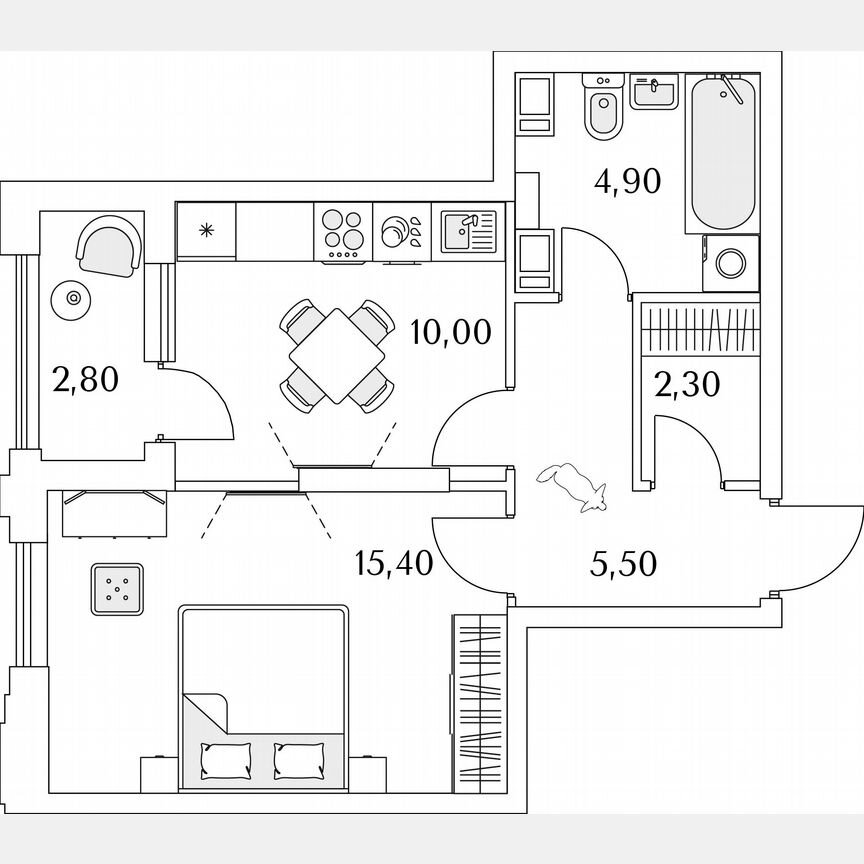 1-к. квартира, 39,5 м², 5/13 эт.