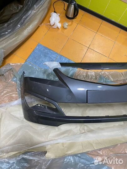 Передний бампер Hyundai Solaris 14-17 Серый