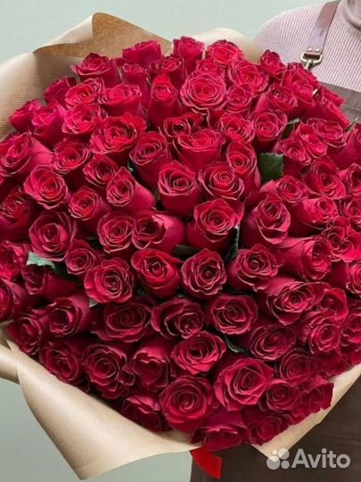 Цветы букеты 101 роза