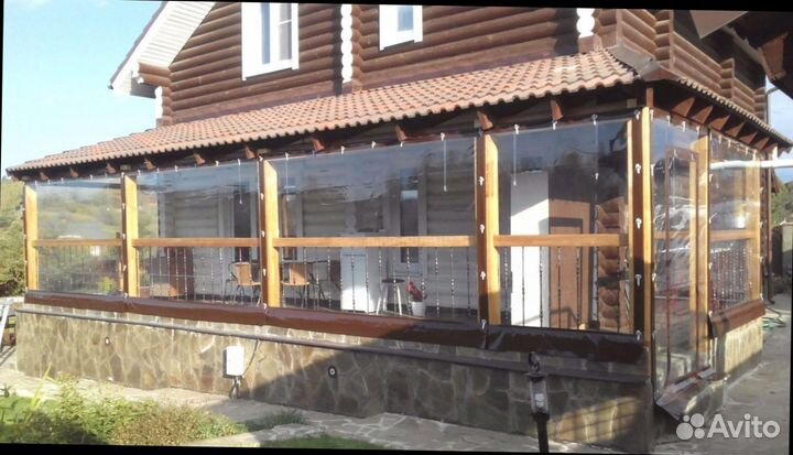 Гибкие прозрачные шторы с гарантией для террасы, в