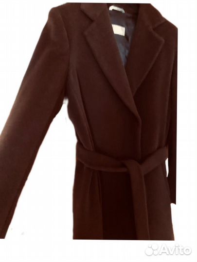 Пальто шоколадное Max Mara, шерсть 100%