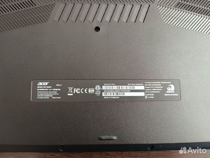 Ноутбук Acer Nitro 5, i7-11800h, 3050ti