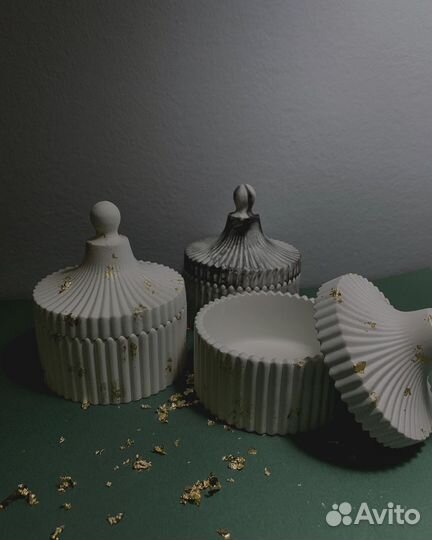 Декоративная шкатулка/изделие из гипса/для свечей