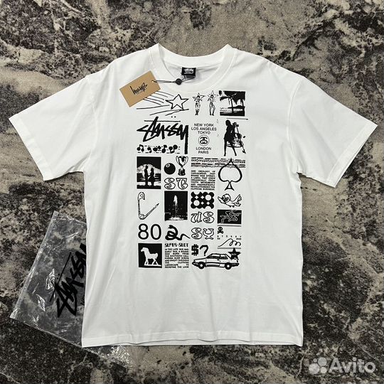 Футболка Stussy принт звезды женщина