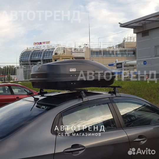 Кофр на крышу Магнум 300 черный карбон