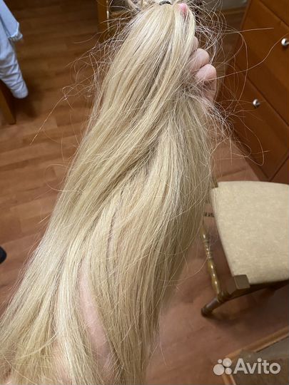 Волосы для наращивания блонд 50 см