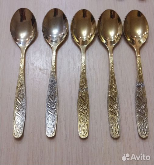 Столовые приборы Уралочка в позолоте