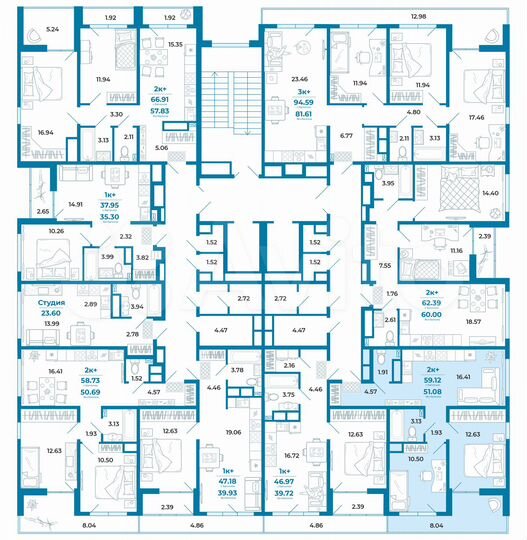 2-к. квартира, 51,1 м², 8/11 эт.