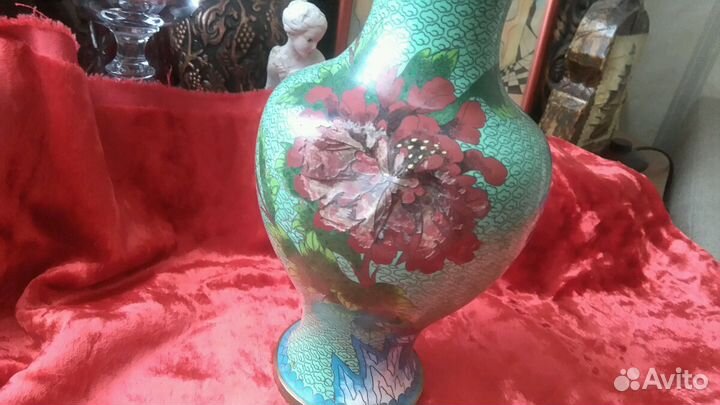 Ваза, Китай, перегородчатая эмаль, клуазоне, винта