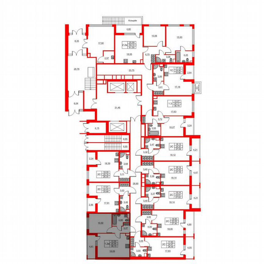 1-к. квартира, 35,9 м², 1/23 эт.