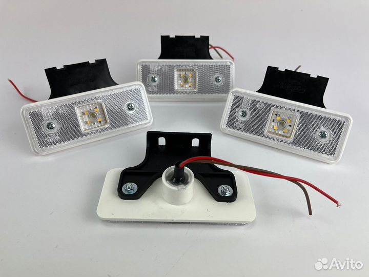 Фонари боковые белые 12/24в к-т 8шт