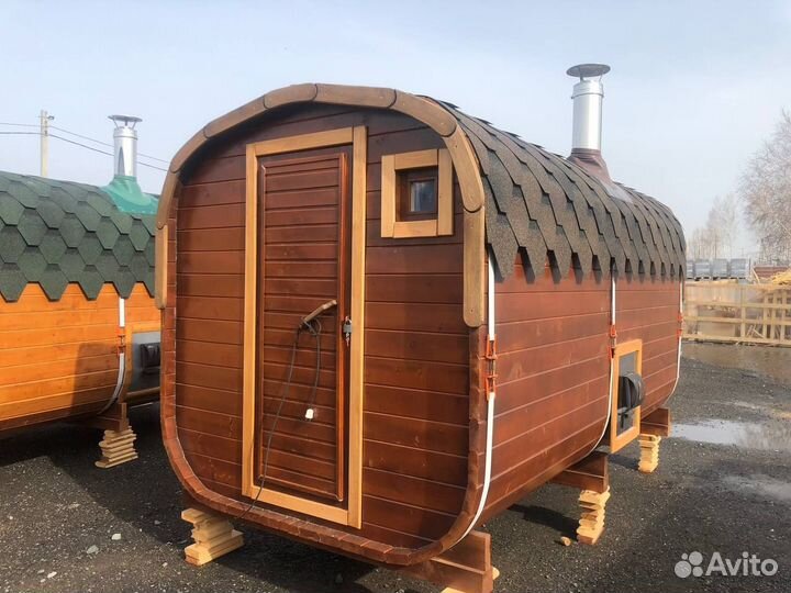 Баня бочка кедровая 4м под ключ