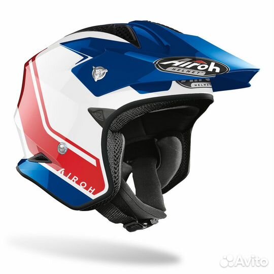 Мотошлем airoh TRR S keen blue/RED gloss