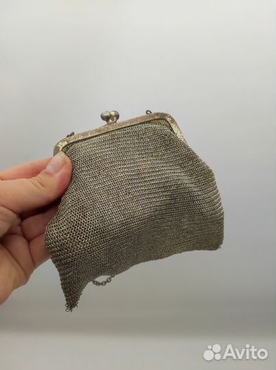 Сумочка кошелек металл серебрение кольчуга первая