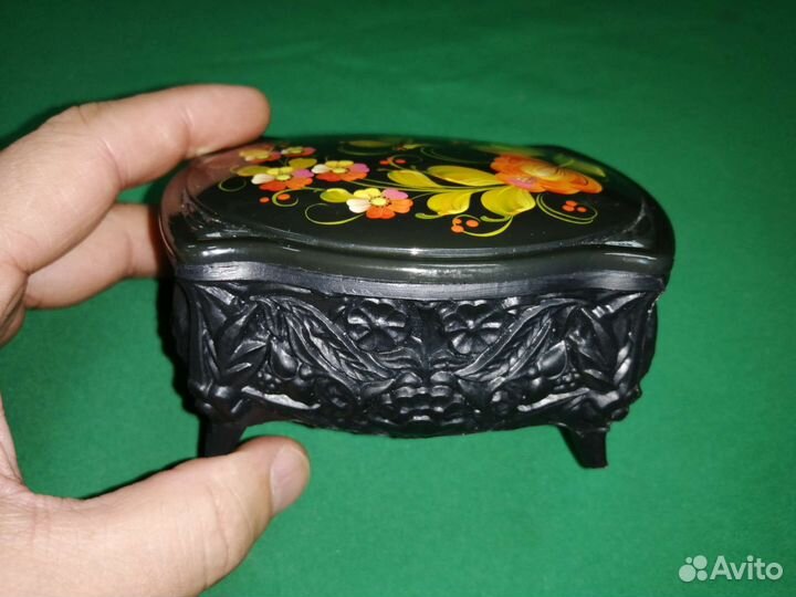 Шкатулка пластиковая СССР ручная роспись