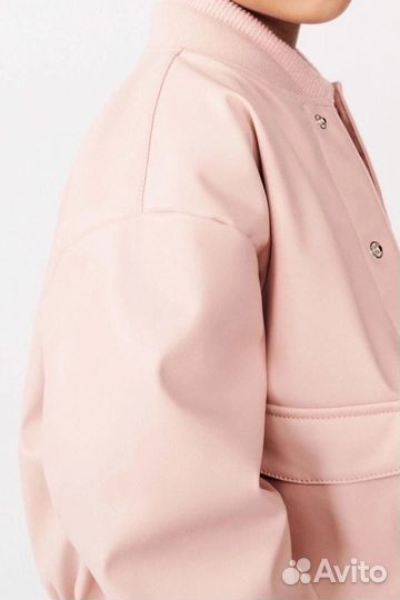 Бомбер из экокожи для девочки zara 110
