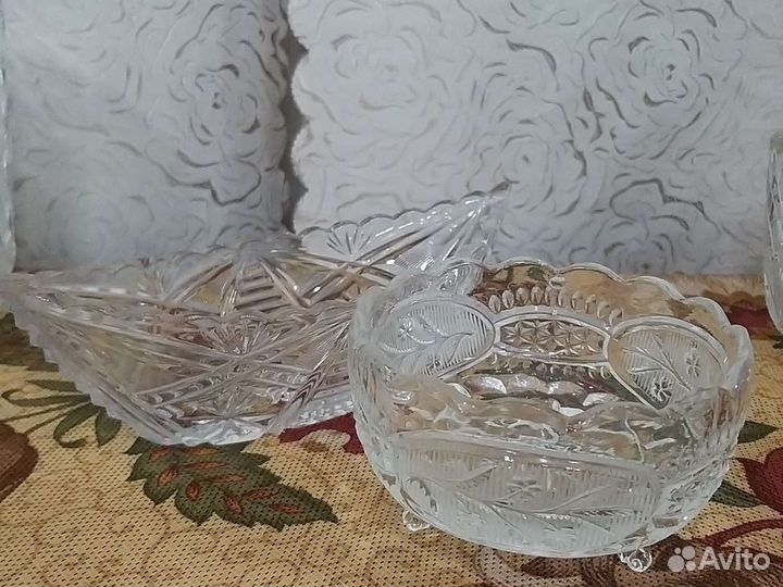 Хрусталь (ваза, конфетницы, сахарница, салатница)