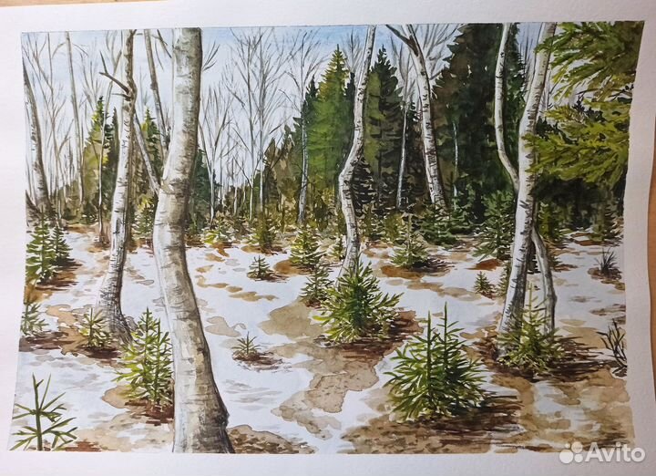 Картина. Акварель. Бумага