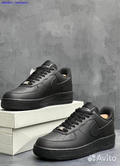 Кроссовки Nike force 1 черные мужские (Арт.22449)